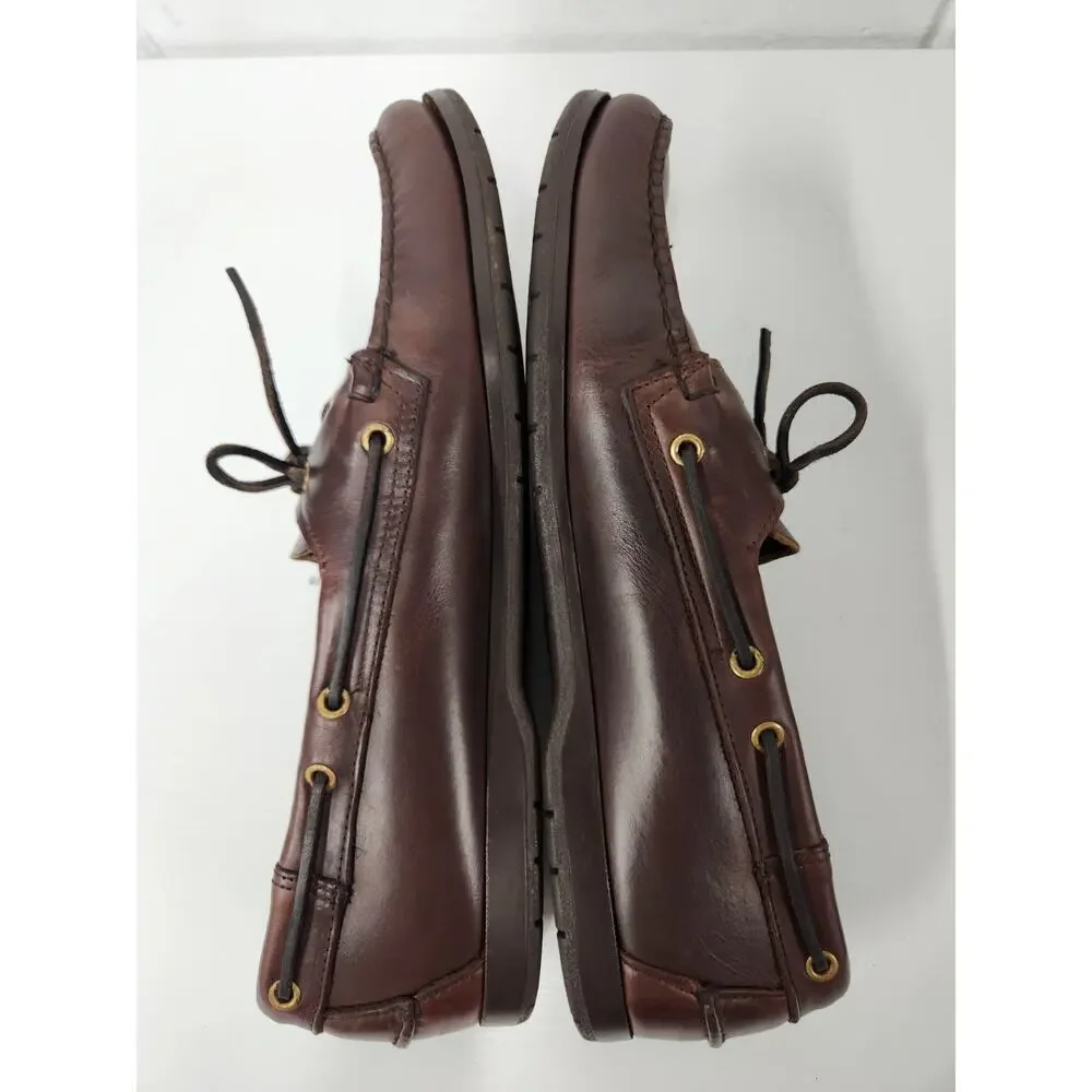 Sebago Docksides Endeavor Men's Moccasins Shoes, Sz 14W, Rich Brown Made In USA